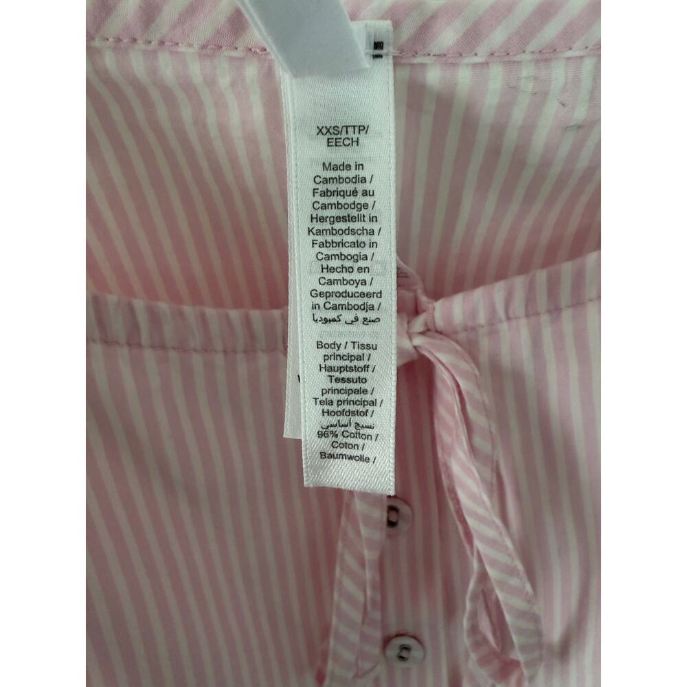 NWT SKIMS Cotton Poplin Striped Sleep Cami Tank Top Pink White XXS - Picture 5 of 5